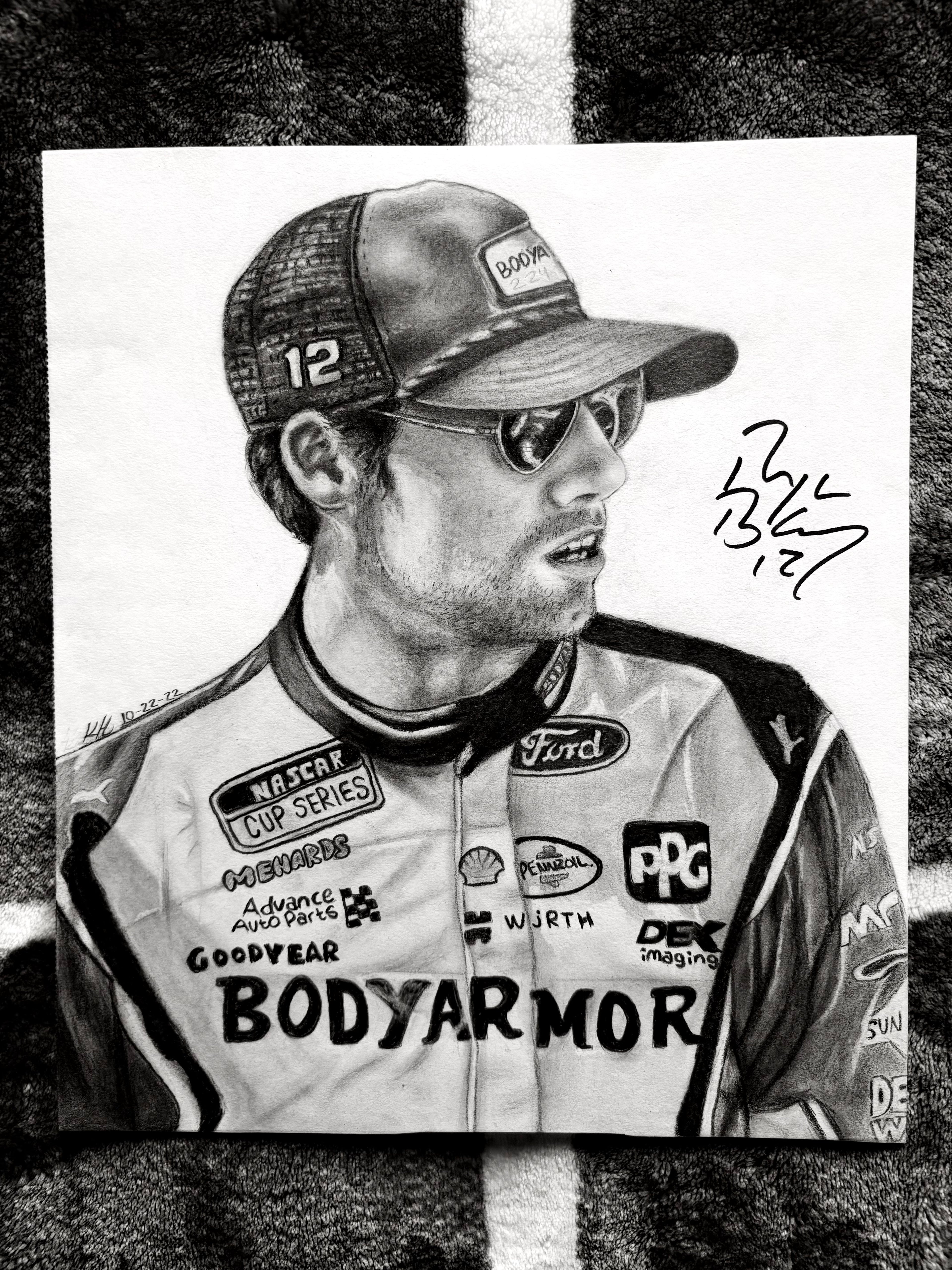 Ryan Blaney | Original Portrait Drawing — Signed