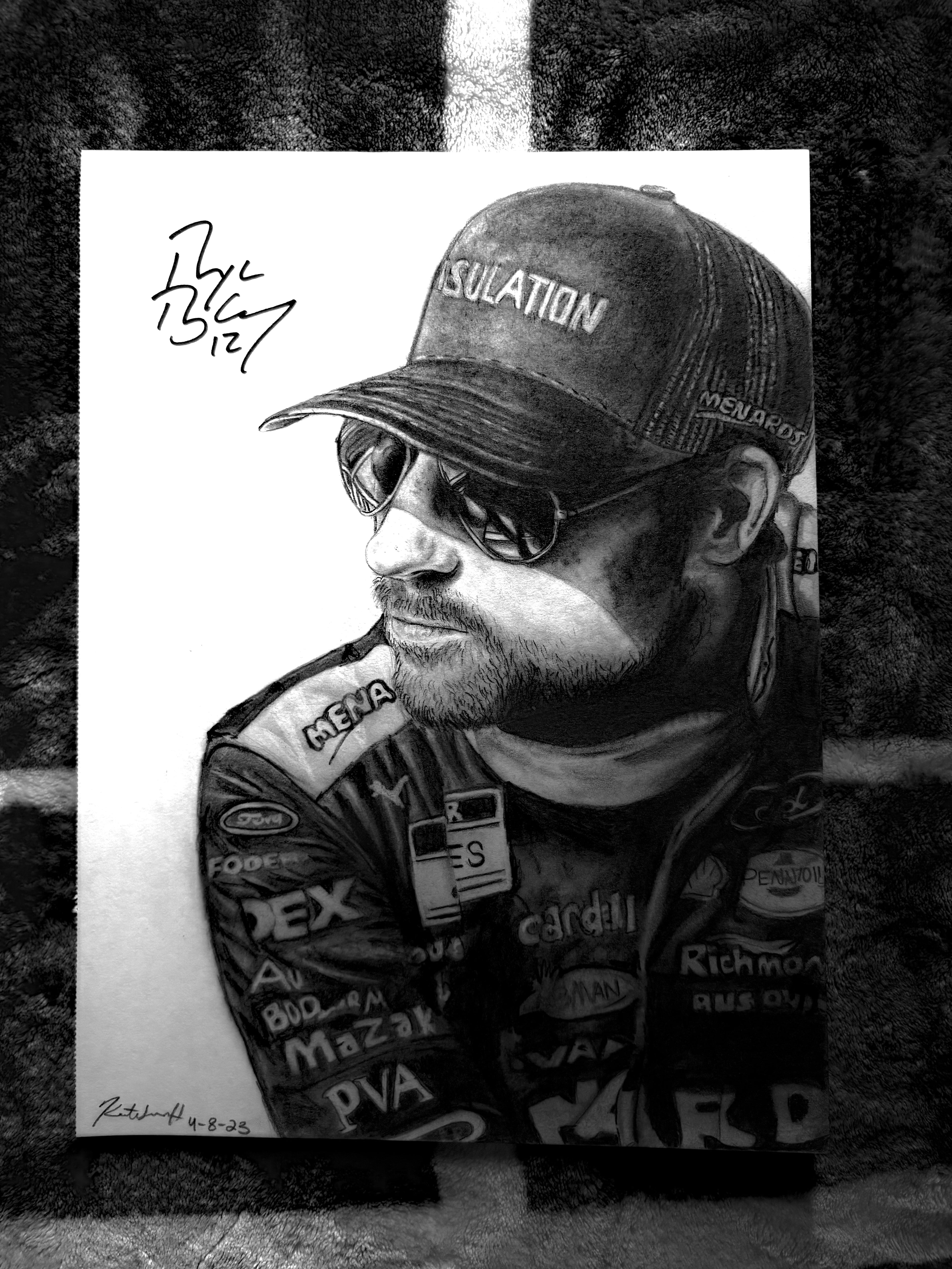 Ryan Blaney – Original Graphite Drawing Signed by Ryan Blaney