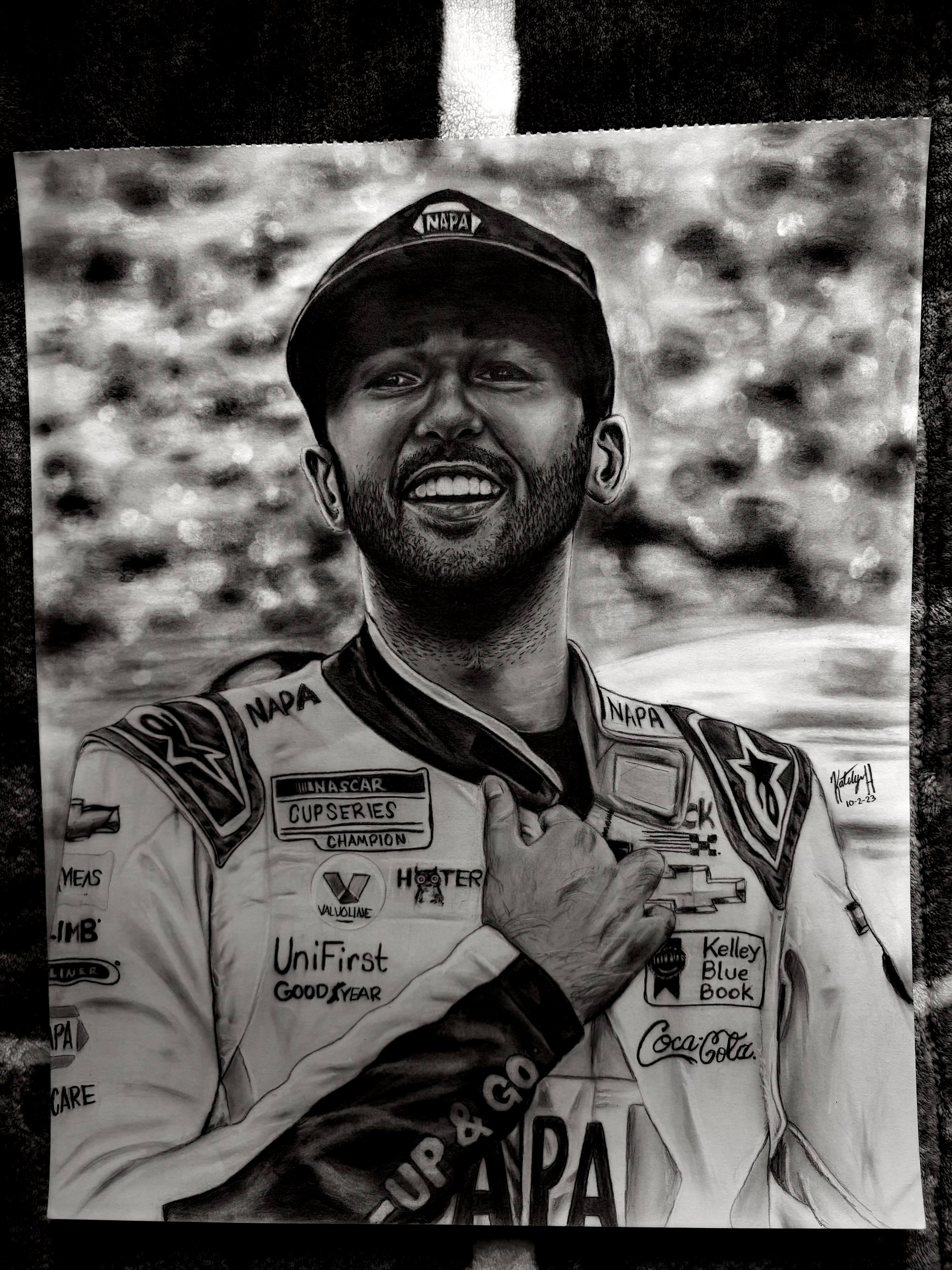 Chase Elliott – Original 14 x 17 Graphite Pencil Drawing